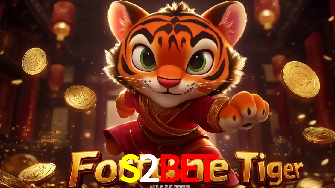 O carismático mascote do jogo de slot Fortune Tiger, um tigre fofo em pose de artes marciais, pronto para trazer sorte e multiplicadores de ganhos no cassino online S2BET.